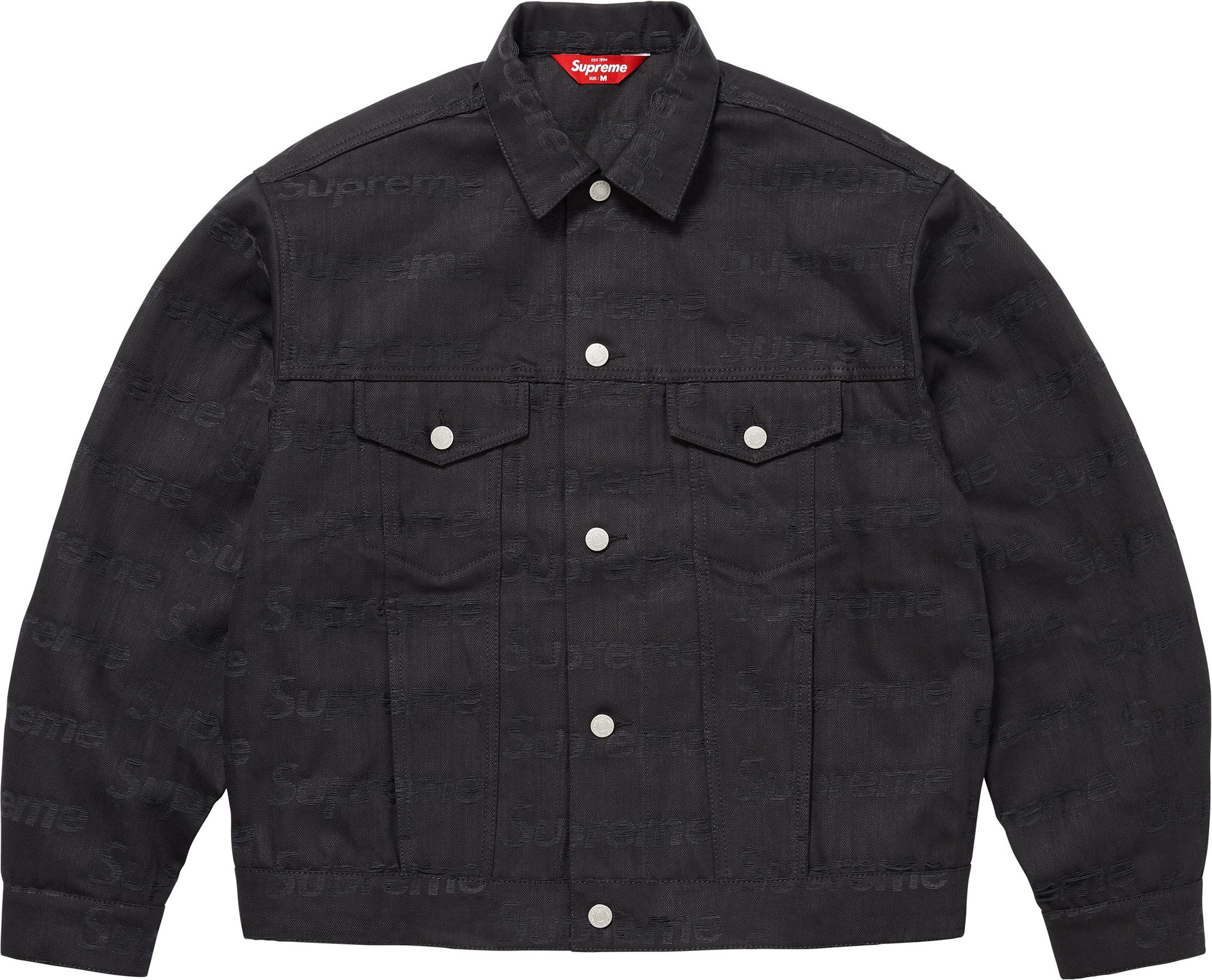 Jacquard Logos Denim Trucker Jacket view 12
